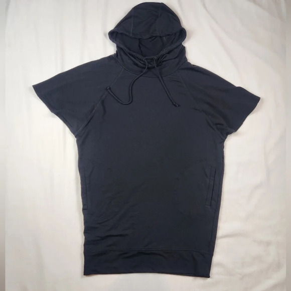 Prana Carys Hooded Short Sleeve Black Dress - Picture 2 of 8